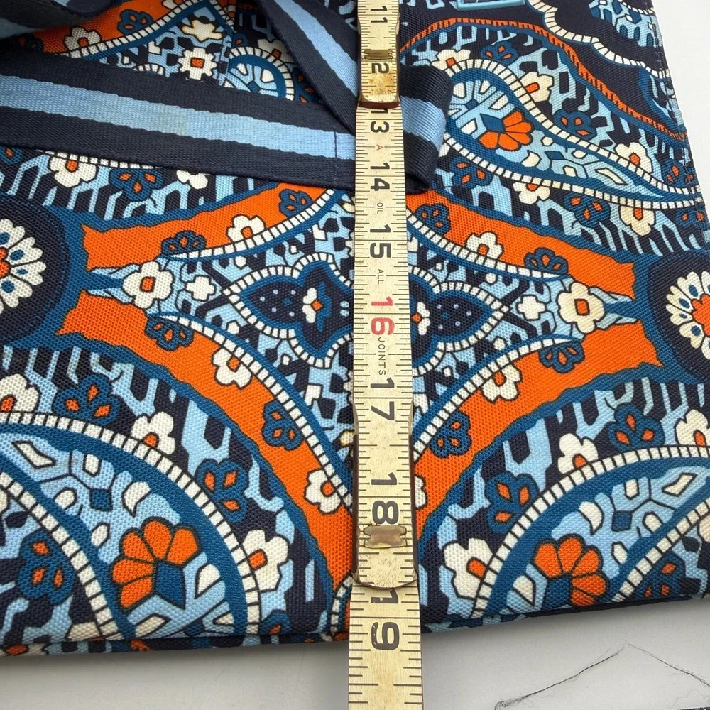 Vera Bradley Cooler Tote Bag Women Large Blue Orange Paisley Zip Top Pocket